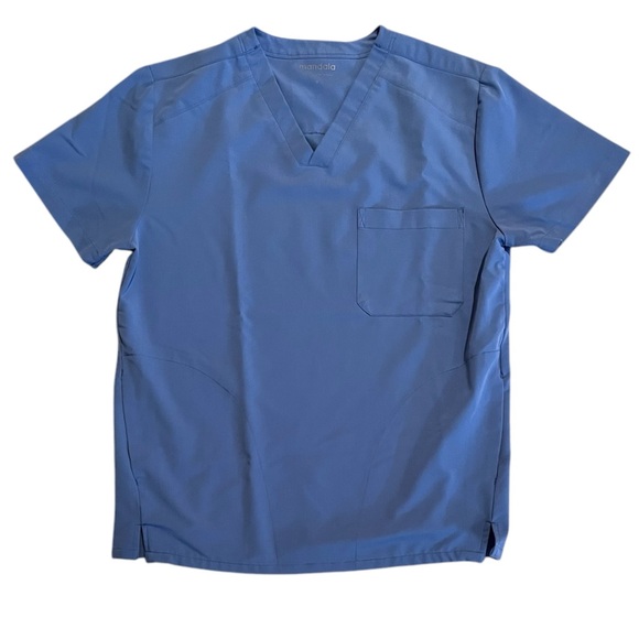 Mandala • Three Pocket Ceil Blue Scrub Top - S - Picture 3 of 9